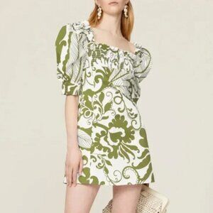 La DoubleJ Printed Puff Sleeve Mini Dress size large